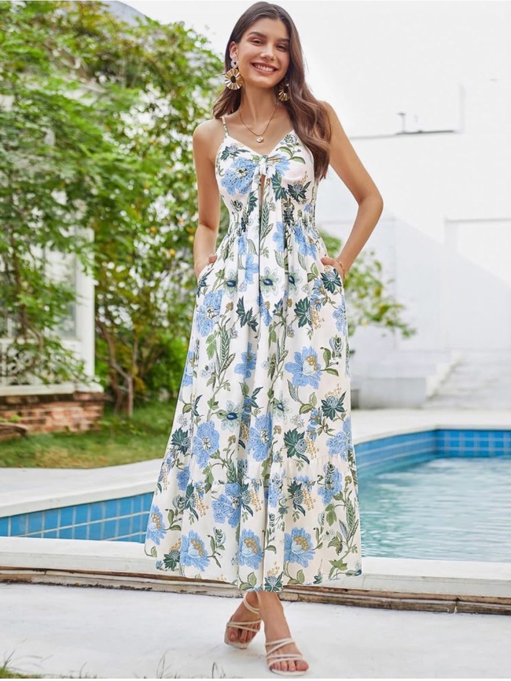 NWT Grace Karin Floral Maxi Dress